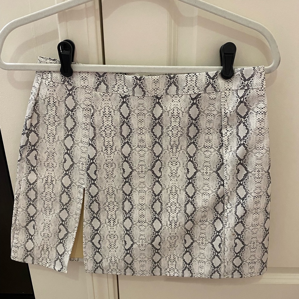 Faux Leather Snakeskin Skirt